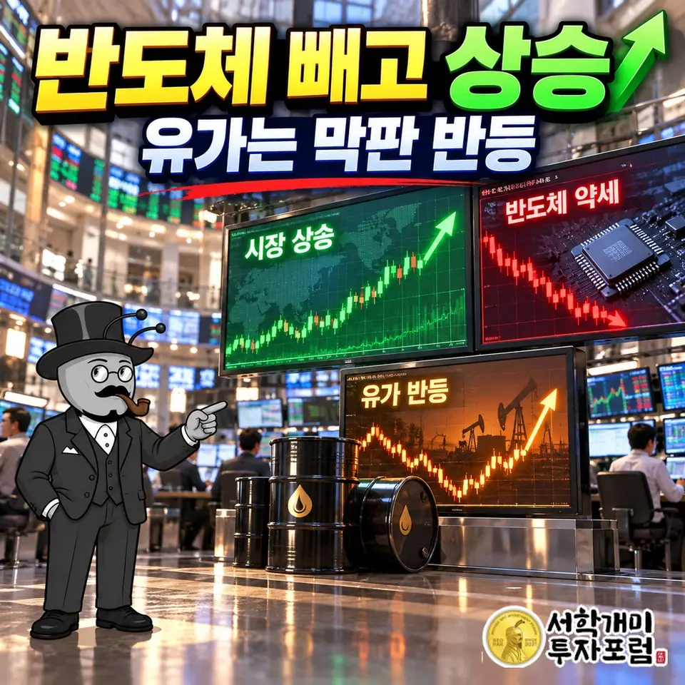 반도체를 빼고 오른 금요일, 유가는 장 막판에 다시 고개를 들었다