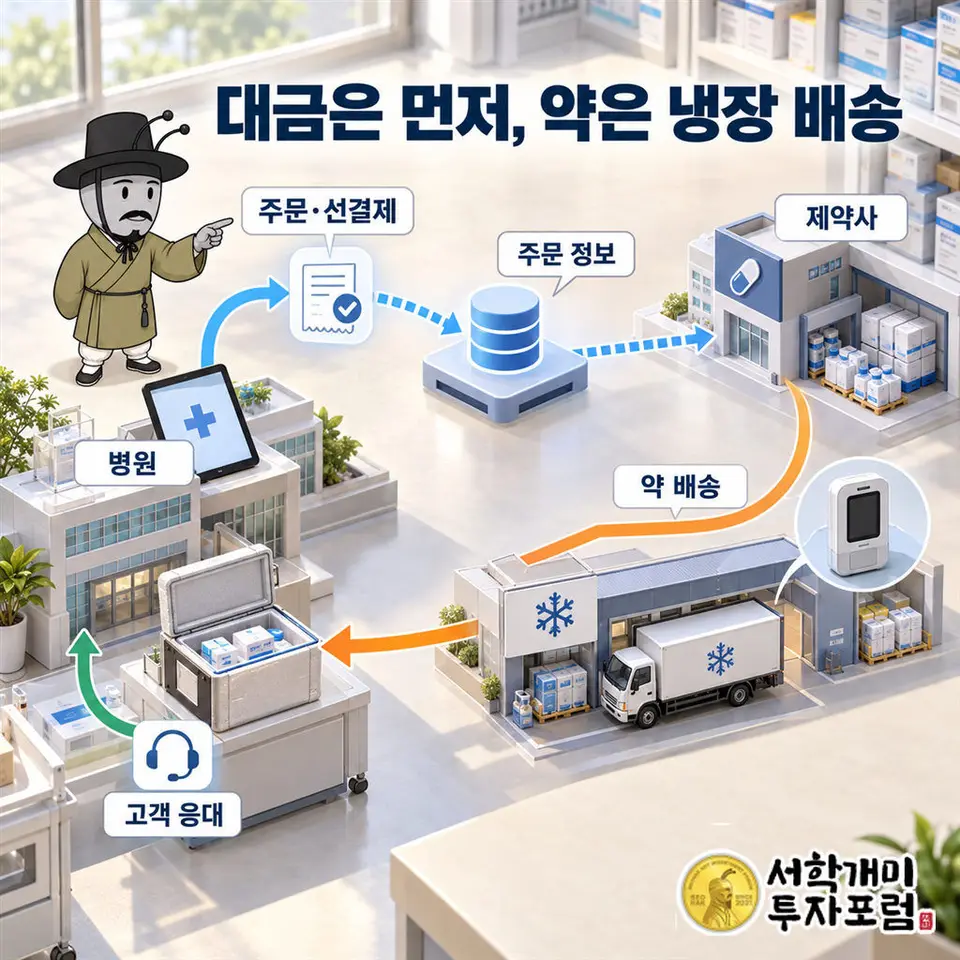 블루엠텍 — 대금은 먼저, 약은 냉장 배송 도판