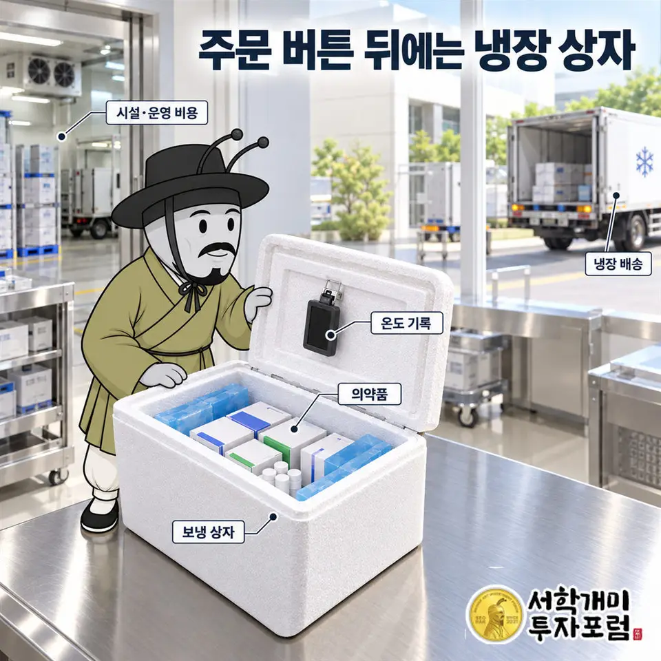 블루엠텍 — 주문 버튼 뒤에는 냉장 상자 도판