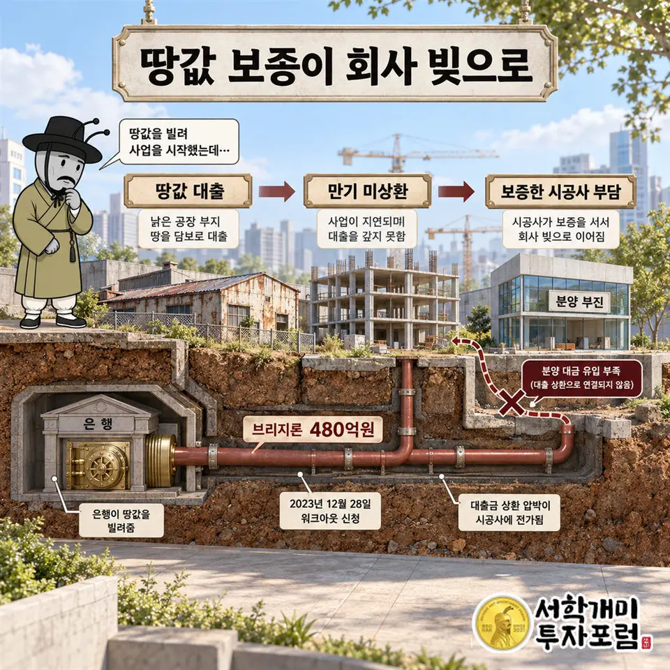 태영건설 — 땅값 보증이 회사 빚으로 도판