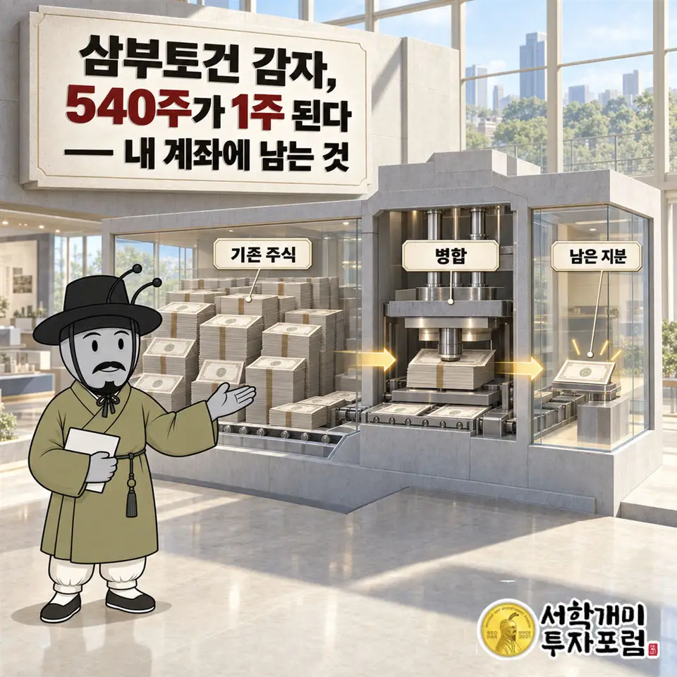 삼부토건 감자, 540주가 1주 된다 — 내 계좌에 남는 것